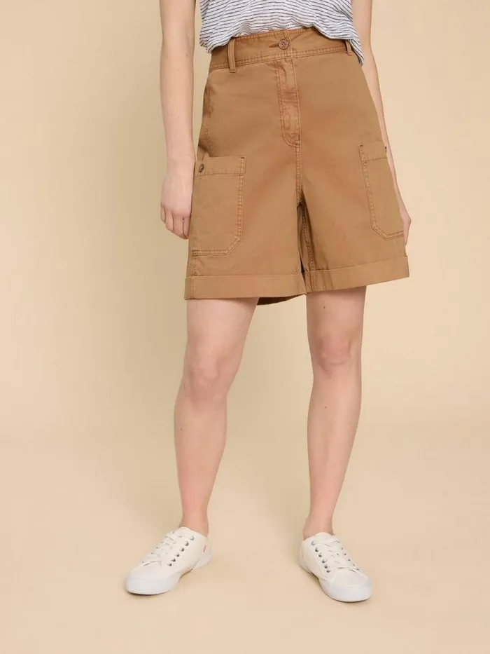 Women Carlie Cargo Shorts Dark Natural White Stuff Trousers
