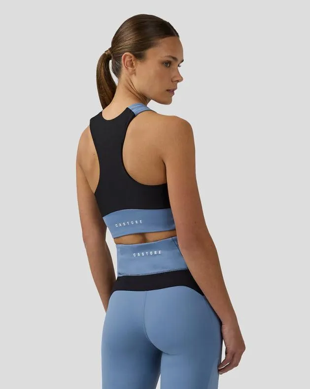 Women Castore Sports Bras WoApex Aeromesh Longline Sports Bra 8211 Light Blue