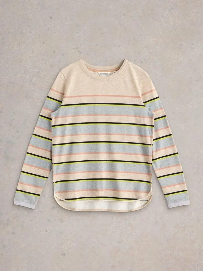 Women CLARA CREW NECK TSHIRT Grey Multi White Stuff Tops and Tees