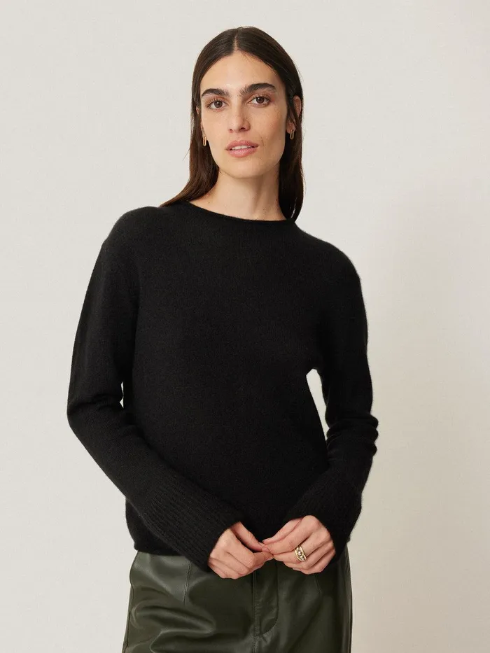 Women Cloud Cashmere Eldon Jumper Black Jigsaw Knitwear and Cashmere