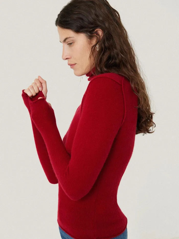Women Cloud Cashmere Polo Jumper Red Jigsaw Knitwear and Cashmere