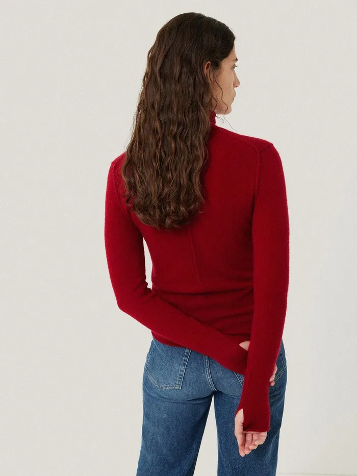 Women Cloud Cashmere Polo Jumper Red Jigsaw Knitwear and Cashmere