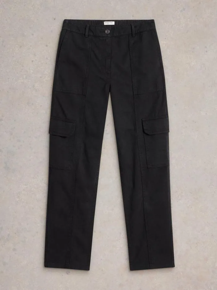 Women Clover Cargo Trouser Pure Black White Stuff Trousers Women Clover Cargo Trouser Pure Black White Stuff Trousers