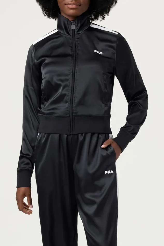 Women Coats and Jackets Fila Satin Track Jacket Women Coats and Jackets Fila Satin Track Jacket