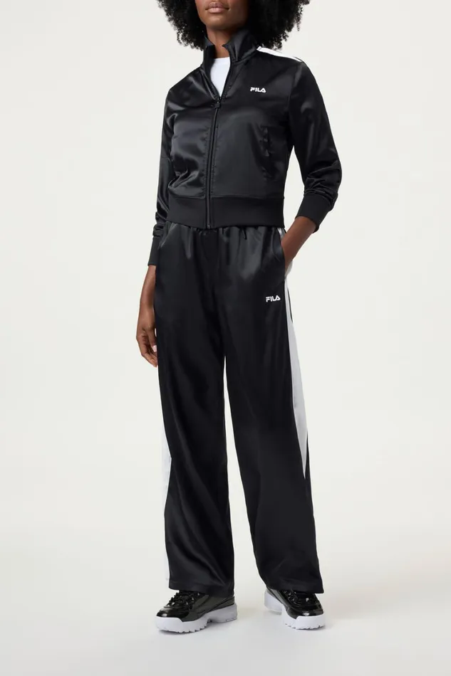 Women Coats and Jackets Fila Satin Track Jacket Women Coats and Jackets Fila Satin Track Jacket