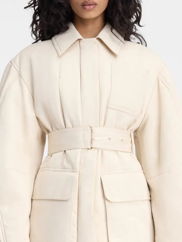 Women Coats and Jackets JACQUEMUS The Bari Jacket Beige Women Coats and Jackets JACQUEMUS The Bari Jacket Beige