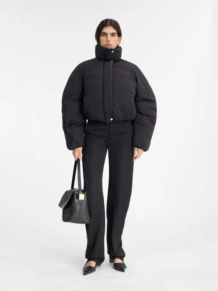 Women Coats and Jackets JACQUEMUS The Caraco Cropped Puffer Jacket Black
