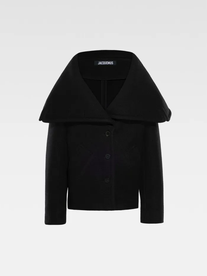Women Coats and Jackets JACQUEMUS The Caruso Peacoat Black Women Coats and Jackets JACQUEMUS The Caruso Peacoat Black