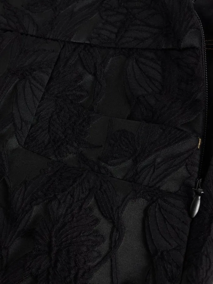 Women Coral Jacquard Skirt Pure Black White Stuff Skirts