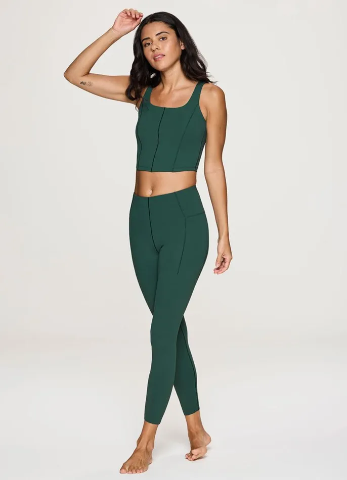 Women Corset Longline Bra Tank Dark Green RBX Active Sports Bras