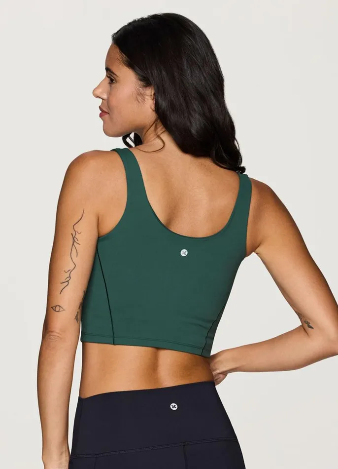 Women Corset Longline Bra Tank Dark Green RBX Active Sports Bras