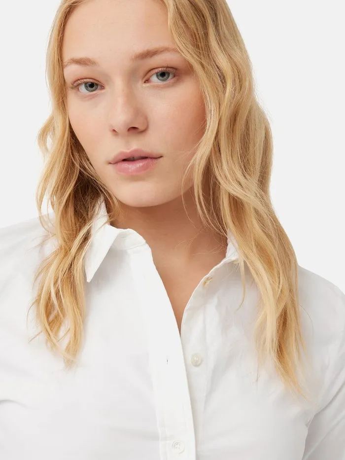 Women Cotton Fitted Shirt White Jigsaw Shirts and Tops