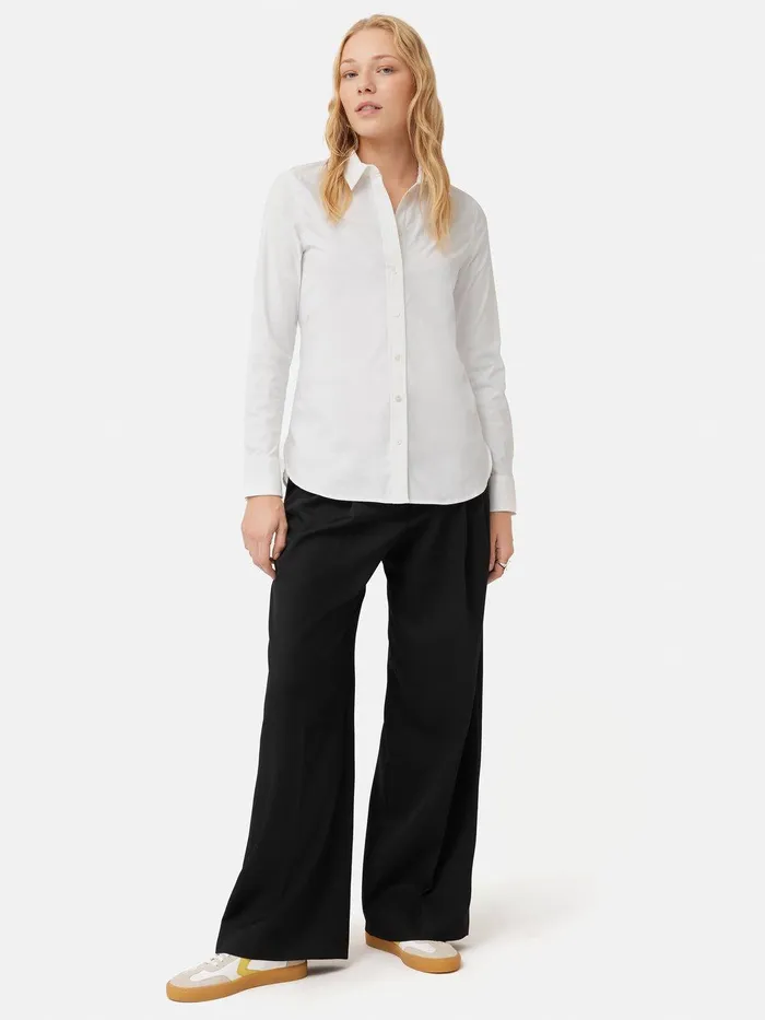 Women Cotton Fitted Shirt White Jigsaw Shirts and Tops