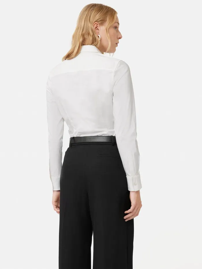 Women Cotton Fitted Shirt White Jigsaw Shirts and Tops