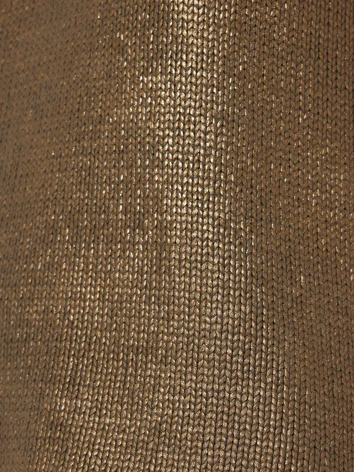 Women Cotton Metallic Crew Tank Gold Jigsaw Knitwear and Cashmere