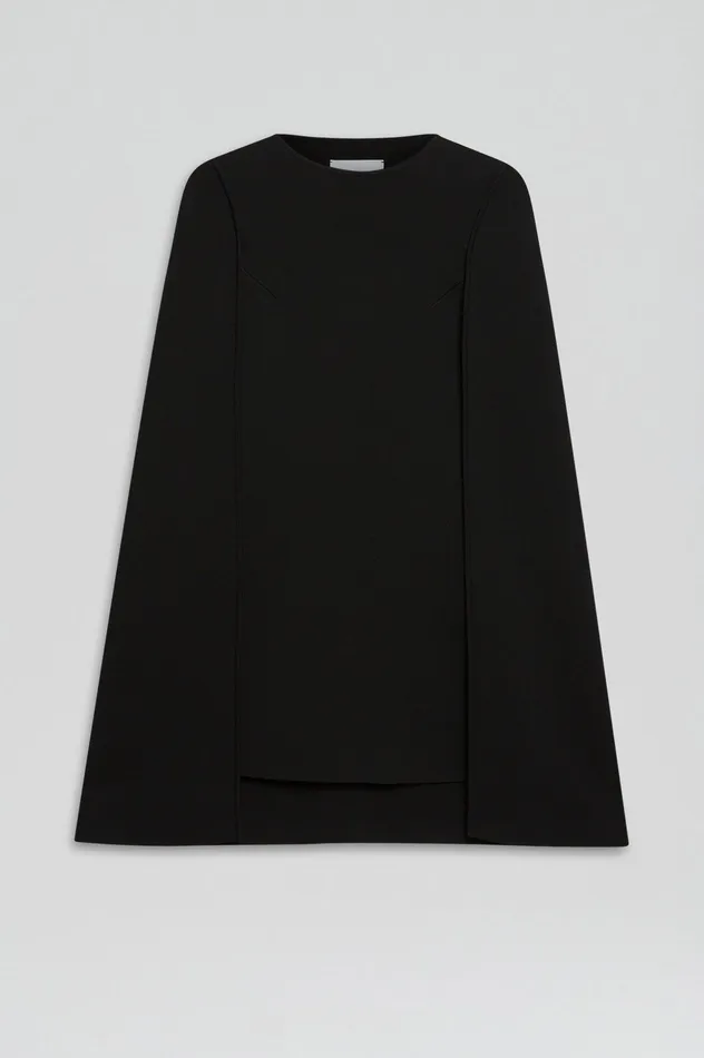 Women CREPE KNIT CAPE DRESS BLACK Capes Scanlan Theodore Women CREPE KNIT CAPE DRESS BLACK Capes Scanlan Theodore
