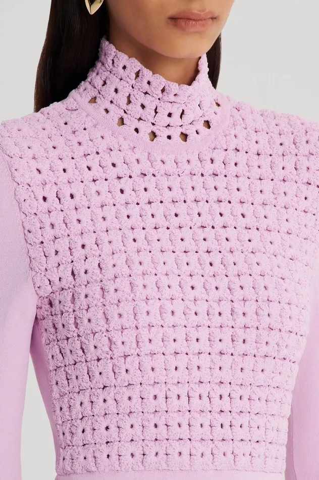 Women CREPE KNIT DAISY DRESS MAUVE Dresses Scanlan Theodore Women CREPE KNIT DAISY DRESS MAUVE Dresses Scanlan Theodore
