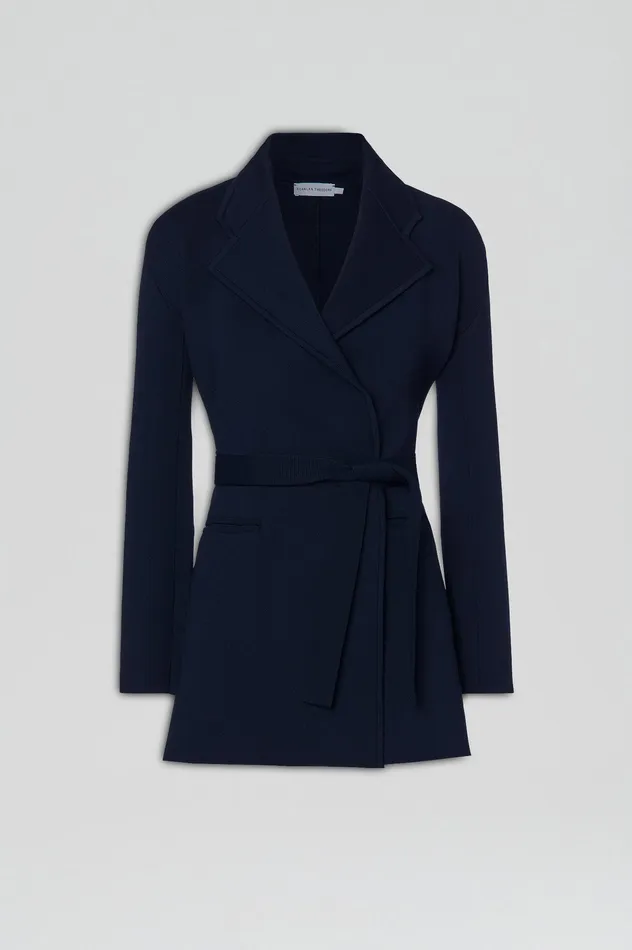 Women CREPE KNIT LOOSE TAILORED JACKET NAVY Jackets Scanlan Theodore