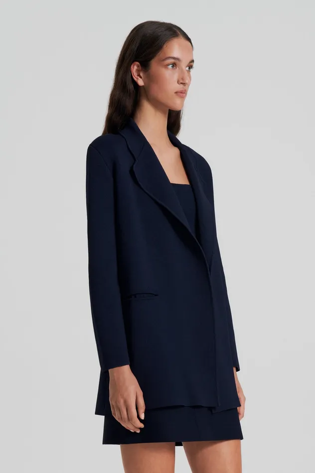 Women CREPE KNIT LOOSE TAILORED JACKET NAVY Jackets Scanlan Theodore