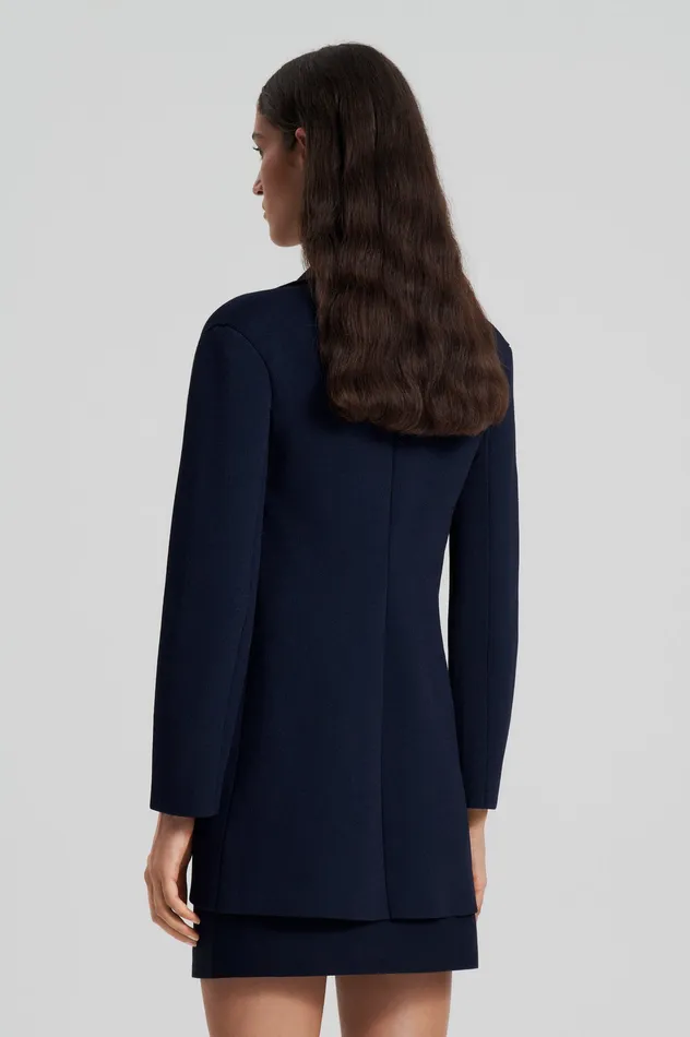 Women CREPE KNIT LOOSE TAILORED JACKET NAVY Jackets Scanlan Theodore