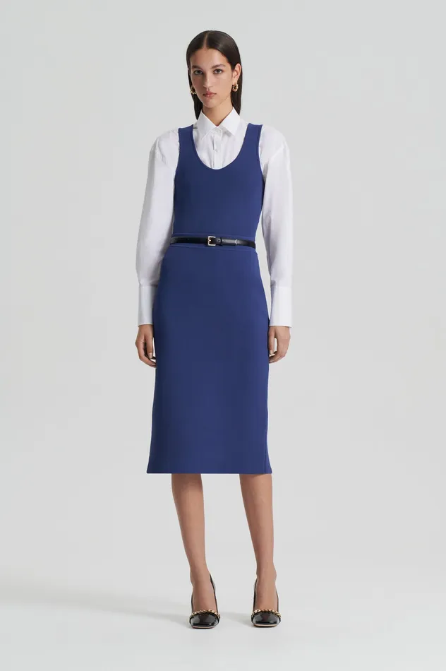 Women CREPE KNIT SLIT BACK SKIRT ROYAL Skirts Scanlan Theodore