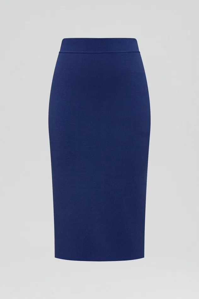 Women CREPE KNIT SLIT BACK SKIRT ROYAL Skirts Scanlan Theodore