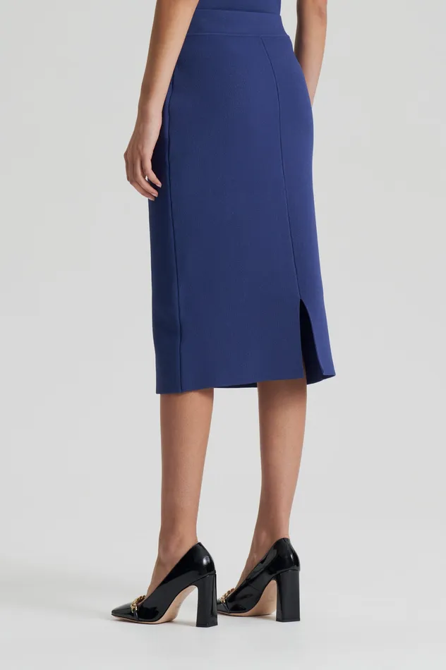 Women CREPE KNIT SLIT BACK SKIRT ROYAL Skirts Scanlan Theodore