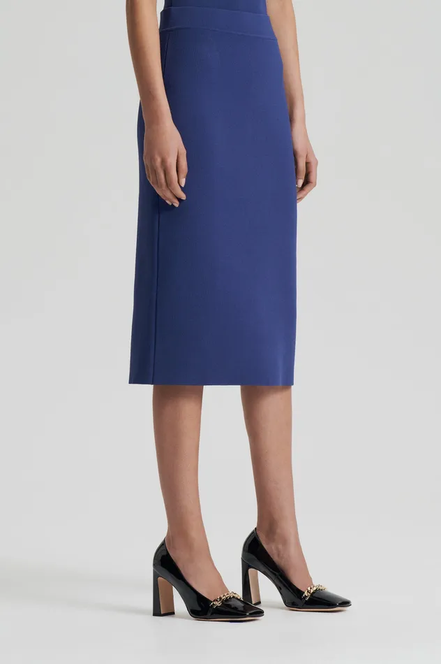 Women CREPE KNIT SLIT BACK SKIRT ROYAL Skirts Scanlan Theodore