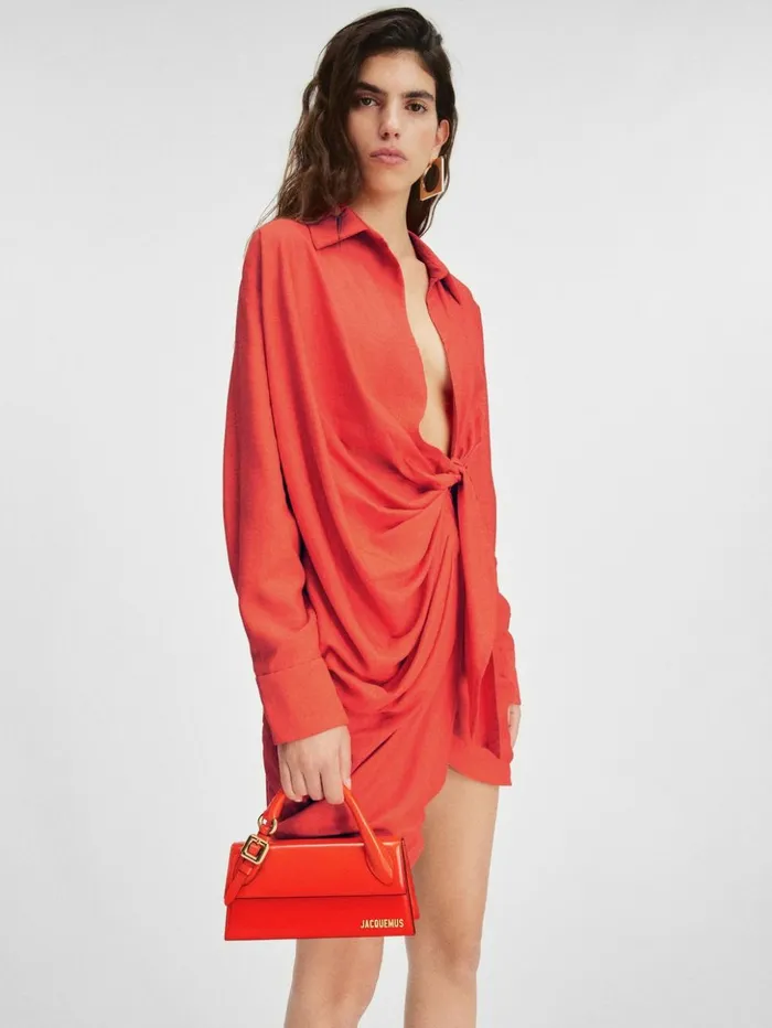 Women Crossbody and Handbags JACQUEMUS The Long Chiquito With Buckle Orange Women Crossbody and Handbags JACQUEMUS The Long Chiquito With Buckle Orange