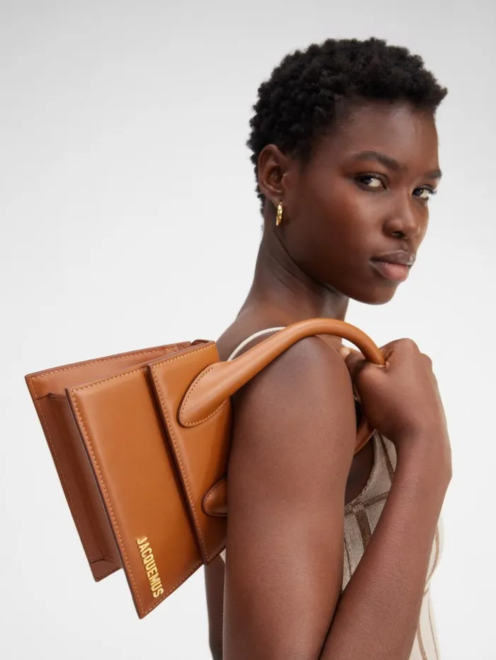 Women Crossbody and Handbags JACQUEMUS The Medium Chiquito Light Brown