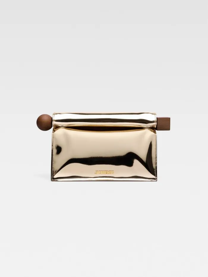 Women Crossbody and Handbags JACQUEMUS The Rond Carr Clutch Gold