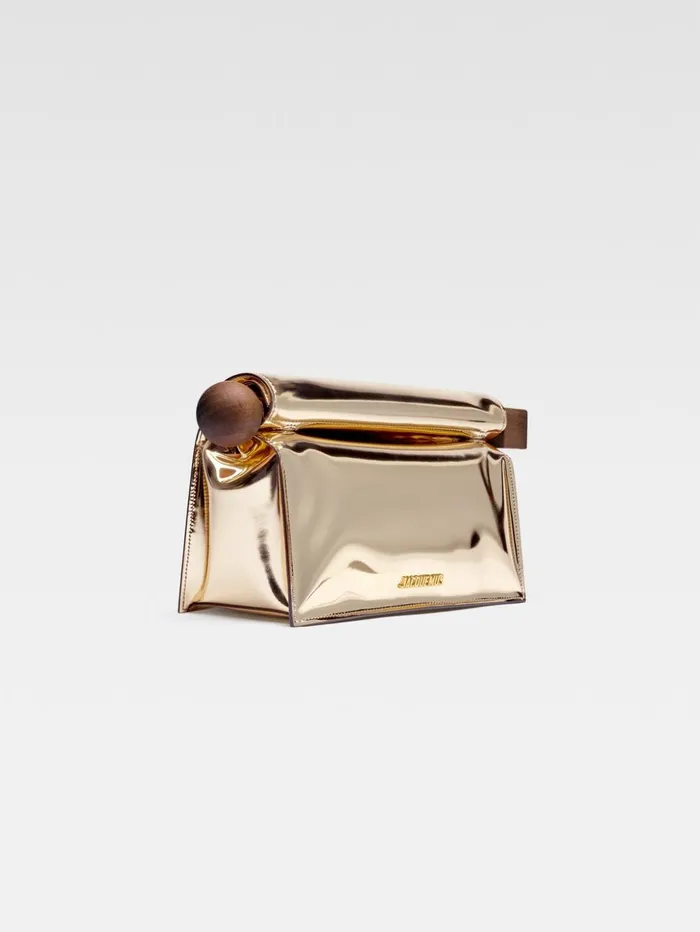 Women Crossbody and Handbags JACQUEMUS The Rond Carr Clutch Gold