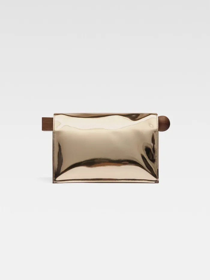 Women Crossbody and Handbags JACQUEMUS The Rond Carr Clutch Gold