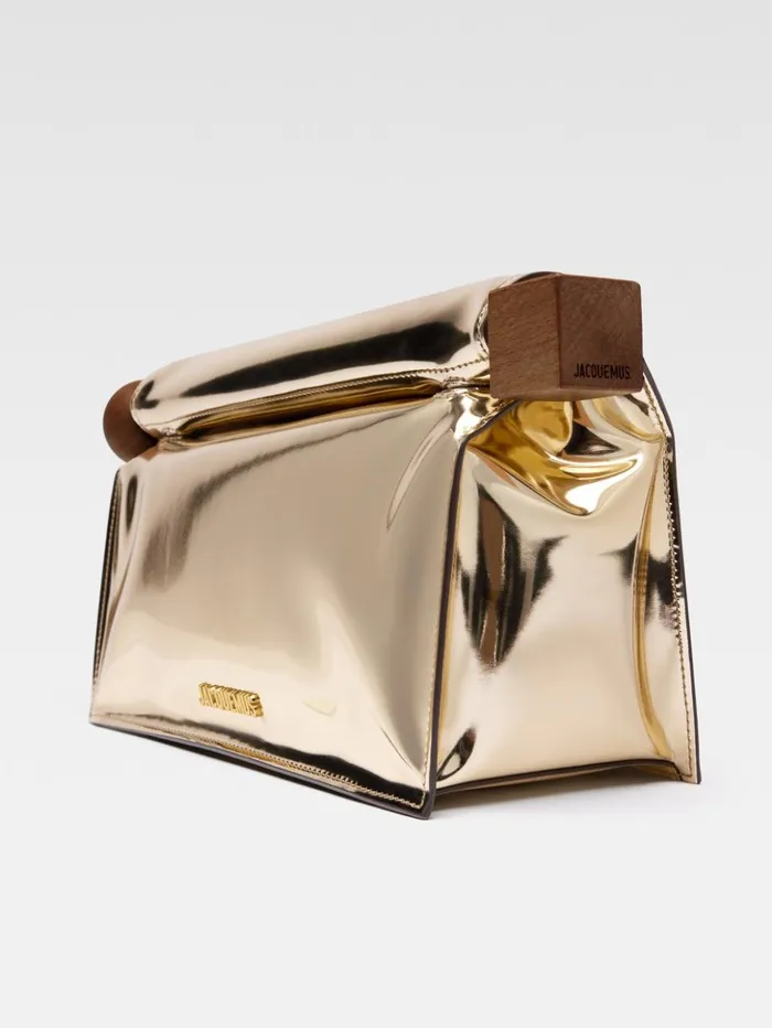 Women Crossbody and Handbags JACQUEMUS The Rond Carr Clutch Gold