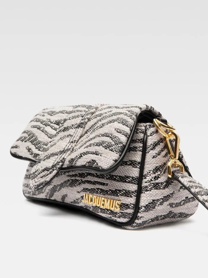 Women Crossbody and Handbags JACQUEMUS The Small Bambimou Black and White Zebra Women Crossbody and Handbags JACQUEMUS The Small Bambimou Black and White Zebra