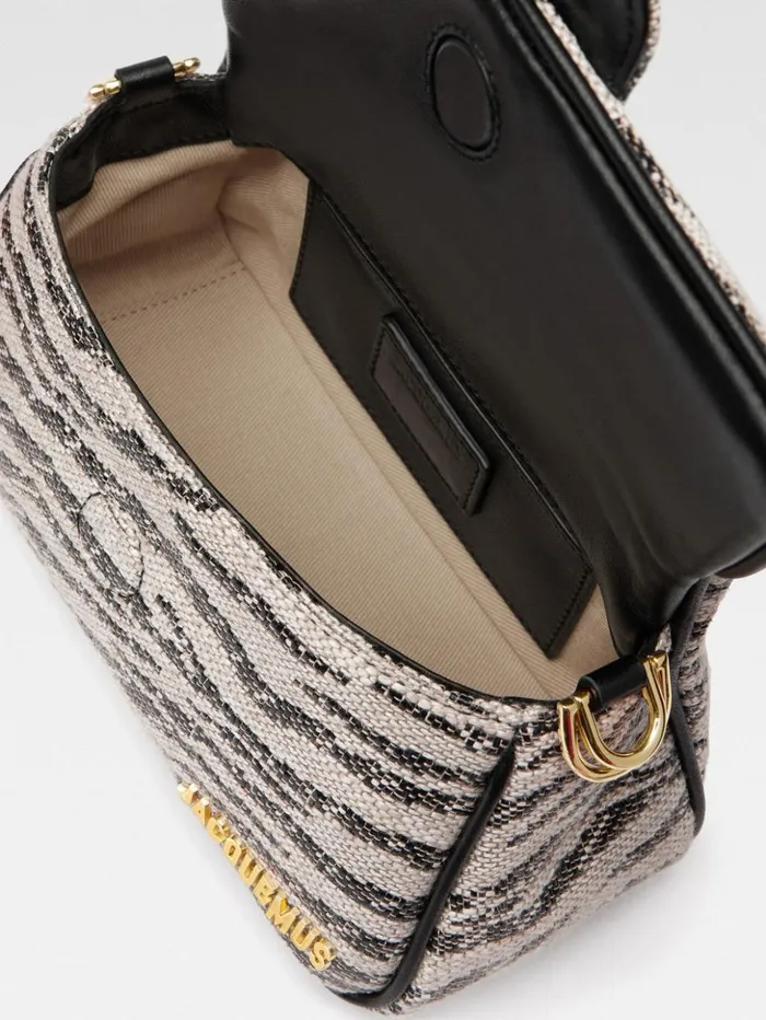 Women Crossbody and Handbags JACQUEMUS The Small Bambimou Black and White Zebra Women Crossbody and Handbags JACQUEMUS The Small Bambimou Black and White Zebra