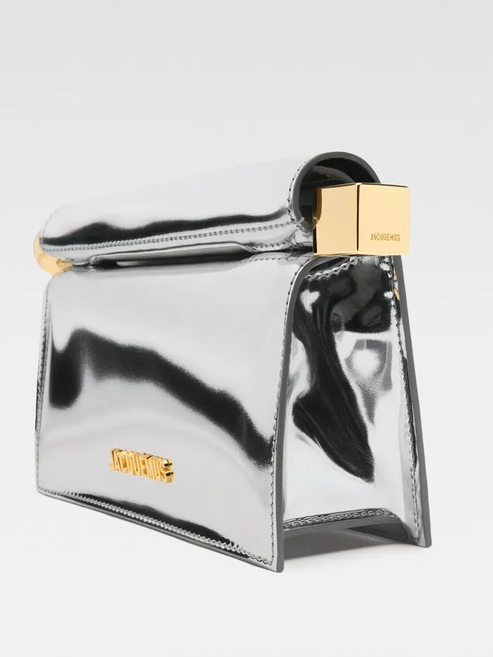 Women Crossbody and Handbags JACQUEMUS The Small Rond Carr Clutch Silver