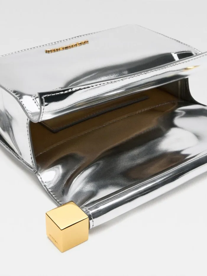 Women Crossbody and Handbags JACQUEMUS The Small Rond Carr Clutch Silver