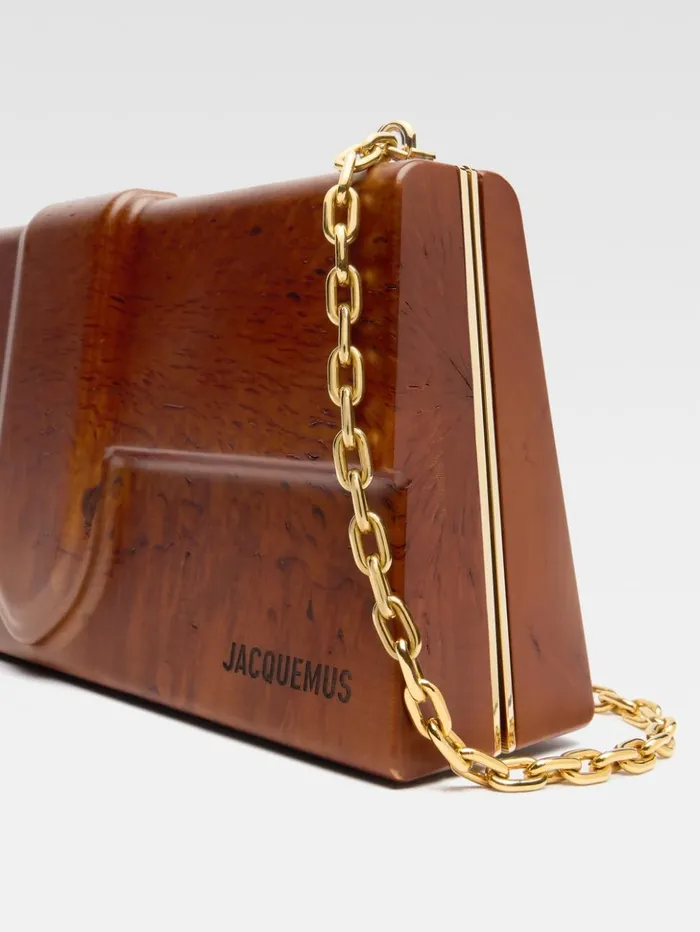 Women Crossbody and Handbags JACQUEMUS The Wooden Bambino Brown Women Crossbody and Handbags JACQUEMUS The Wooden Bambino Brown