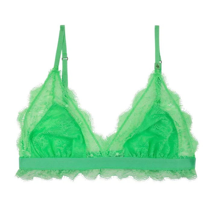 Women Cup A To D Love Stories Love Lacy Bralette Bright Green
