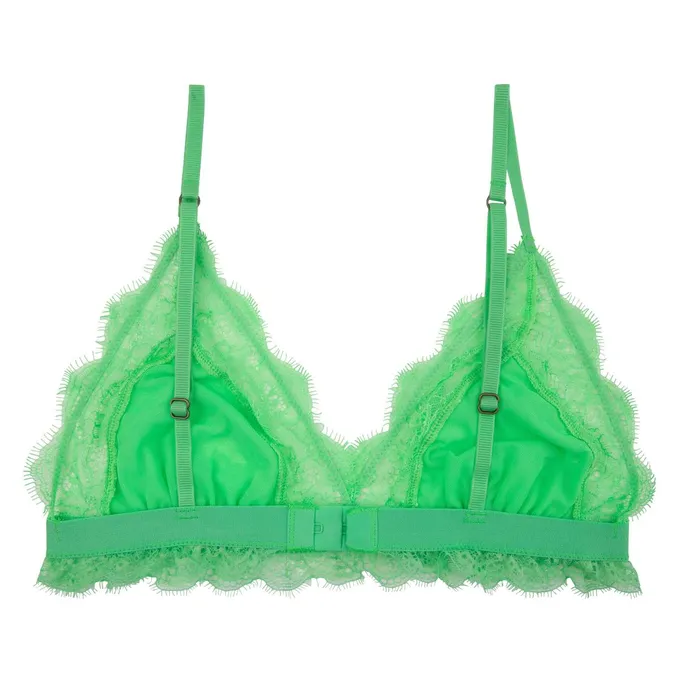 Women Cup A To D Love Stories Love Lacy Bralette Bright Green