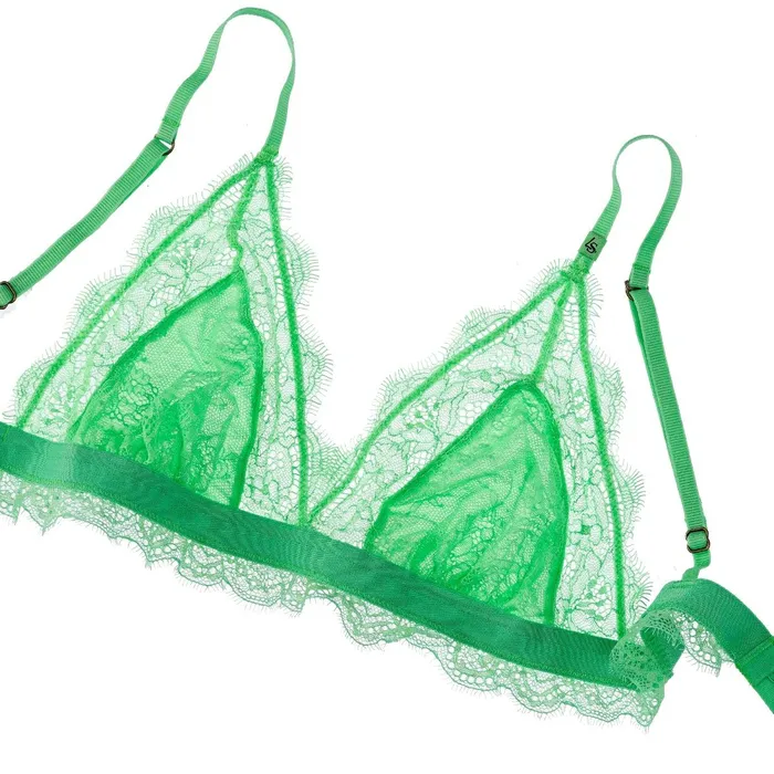 Women Cup A To D Love Stories Love Lacy Bralette Bright Green