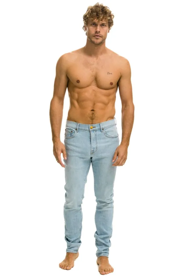 Women Denim Aviator Nation MEN039S SLIM FIT SURFER DENIM JEAN 8211 SUPER LIGHT