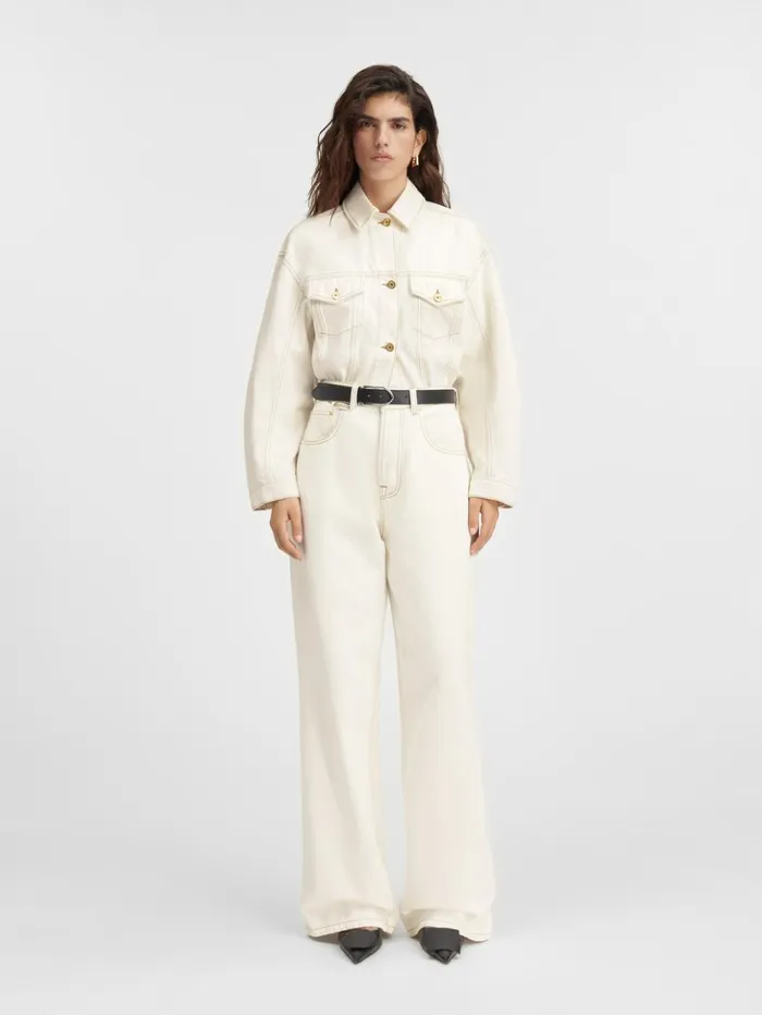 Women Denim JACQUEMUS The Wide DeNmes Denim Pants Offwhitetabac