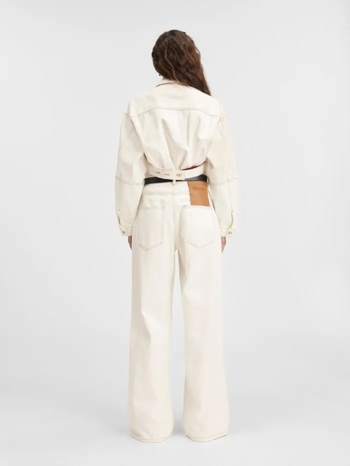 Women Denim JACQUEMUS The Wide DeNmes Denim Pants Offwhitetabac Women Denim JACQUEMUS The Wide DeNmes Denim Pants Offwhitetabac