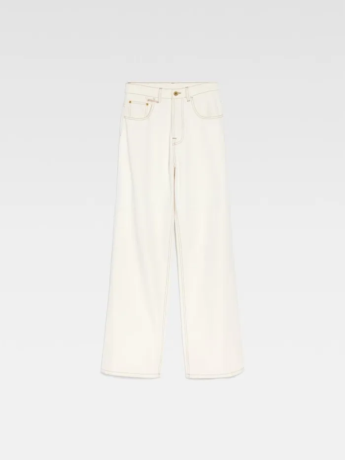 Women Denim JACQUEMUS The Wide DeNmes Denim Pants Offwhitetabac Women Denim JACQUEMUS The Wide DeNmes Denim Pants Offwhitetabac