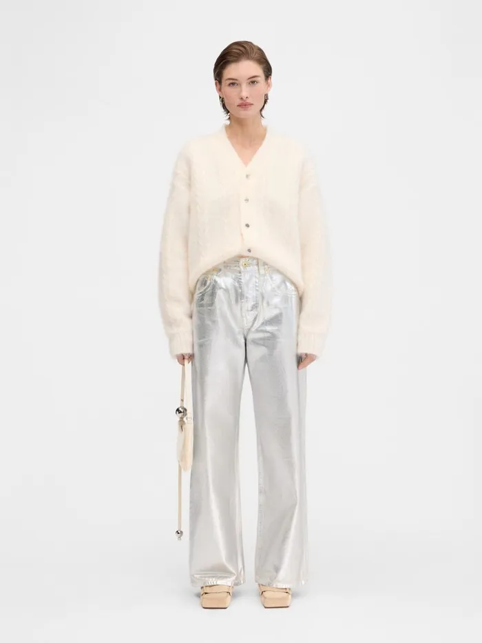 Women Denim JACQUEMUS The Wide DeNmes Denim Pants Silver