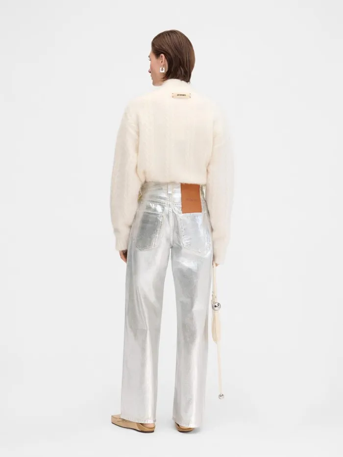 Women Denim JACQUEMUS The Wide DeNmes Denim Pants Silver