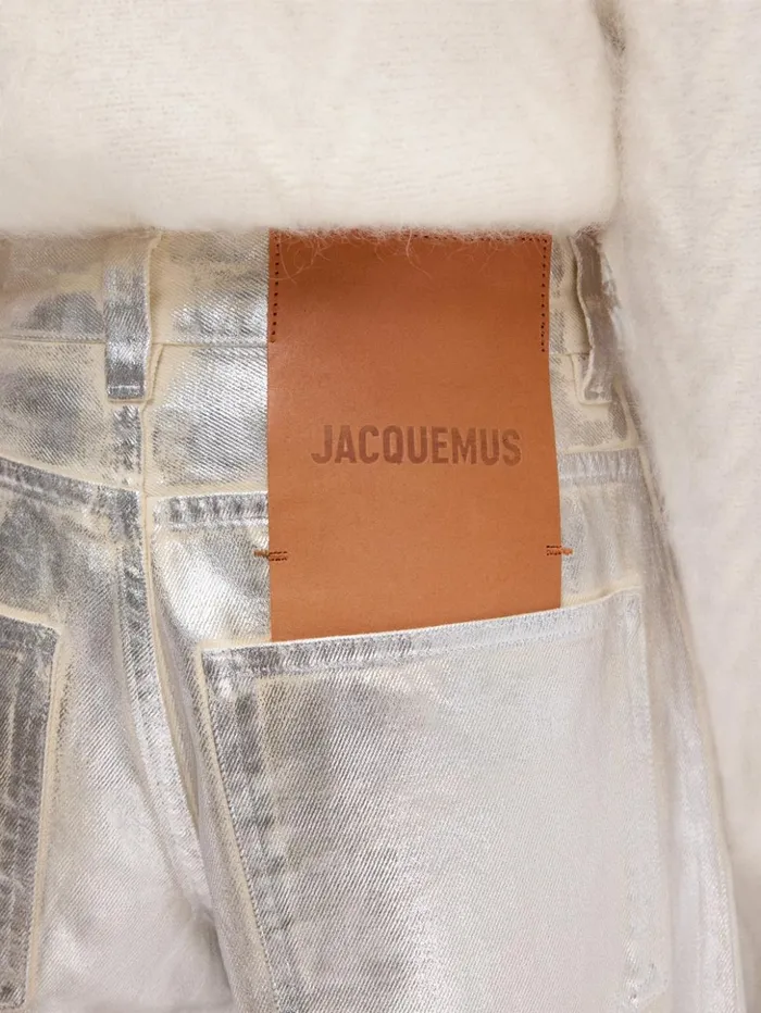 Women Denim JACQUEMUS The Wide DeNmes Denim Pants Silver
