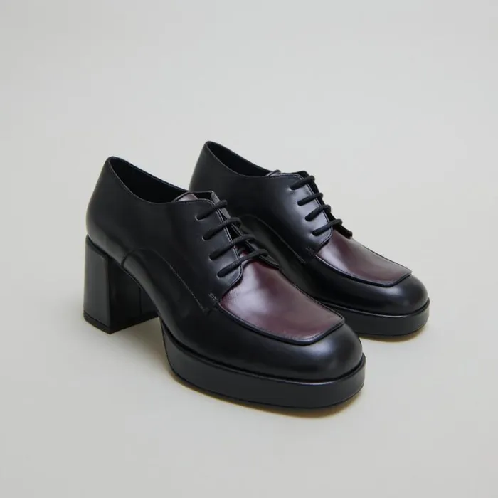Women Derbies With Heels Blackburgundy JONAK Derbies Oxfords